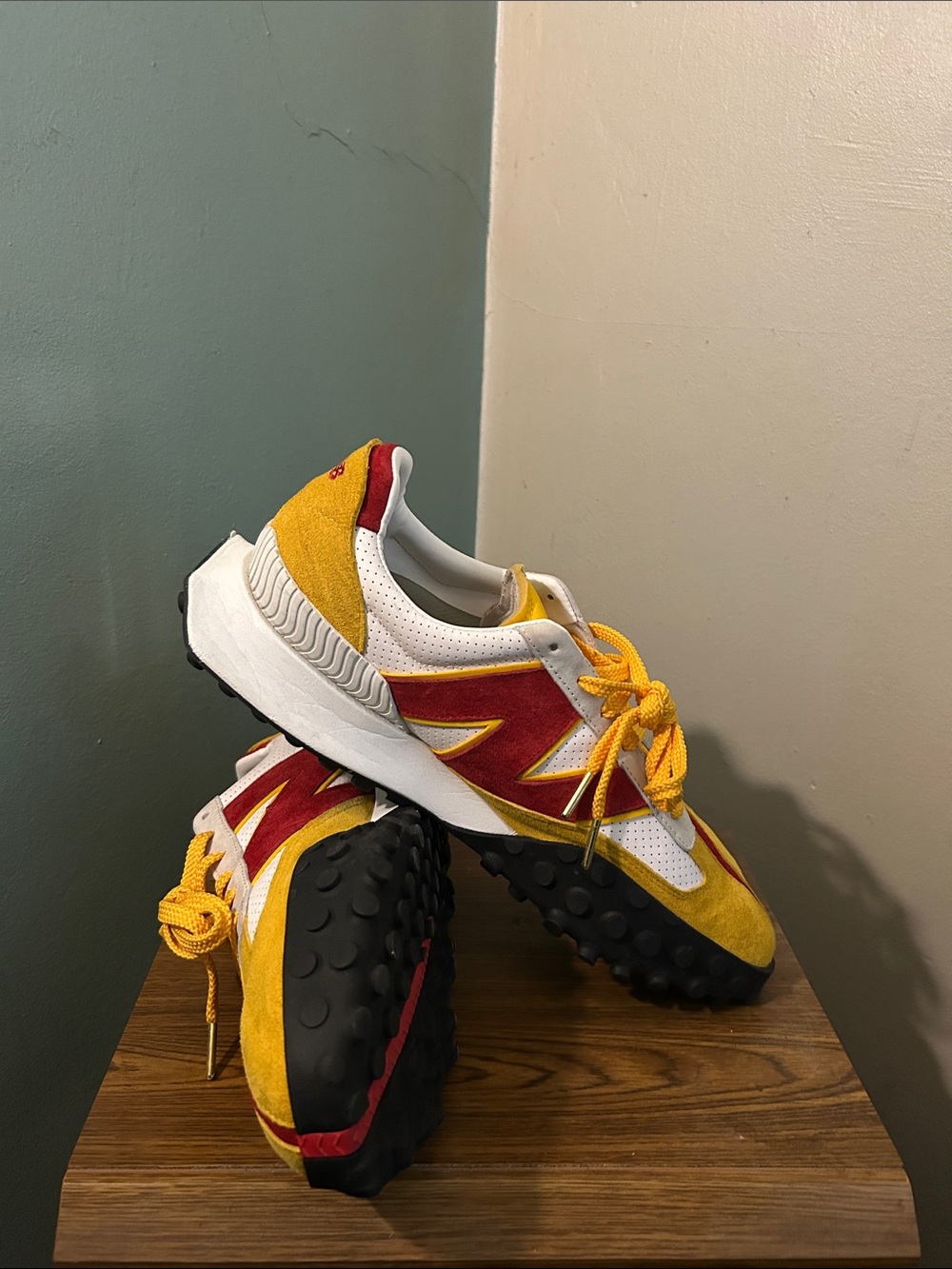 New Balance X Casablanca XC72 Yellow & Red Suede Retro Runner - Picture 5 of 6
